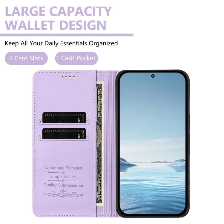 For Cubot A40 Cute Cats Embossed Magnetic RFID Vegan Leather Phone Case