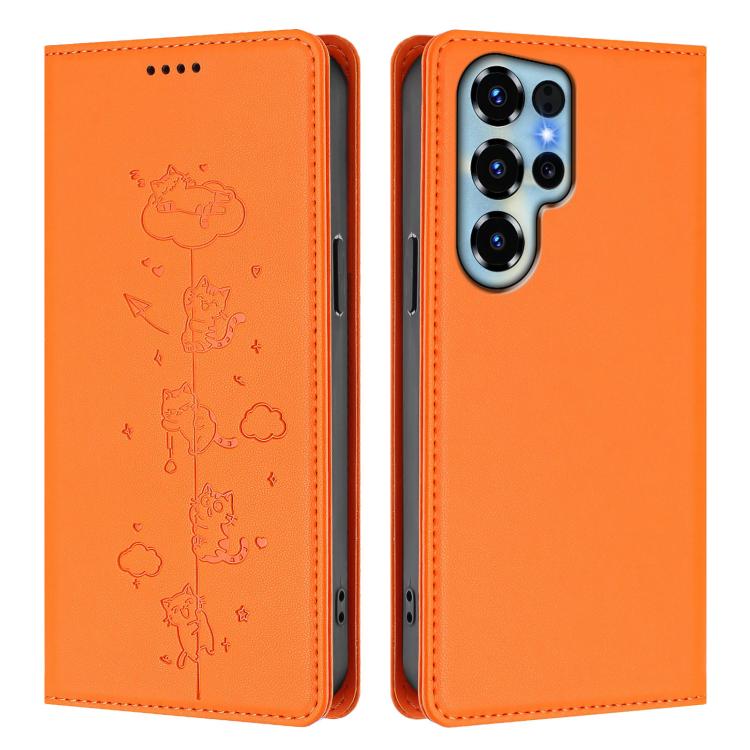 For Doogee Note 56X / 56X Pro Cute Cats Embossed Magnetic RFID Vegan Leather Phone Case