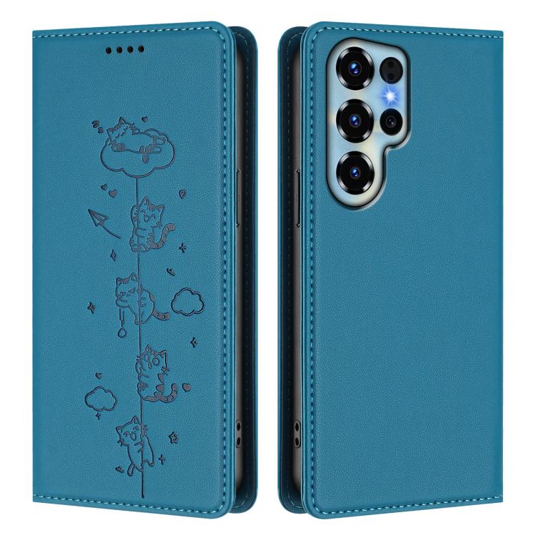 For Doogee Note 56X / 56X Pro Cute Cats Embossed Magnetic RFID Vegan Leather Phone Case