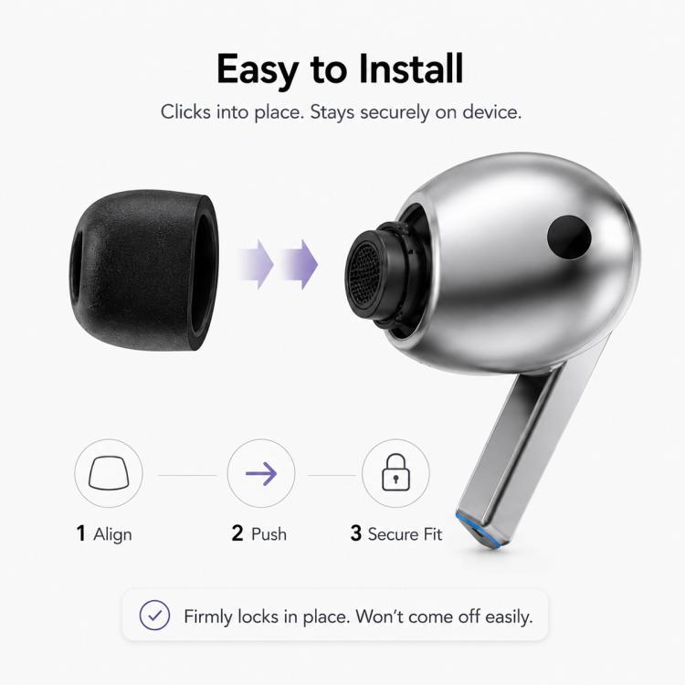 For Samsung  Galaxy Buds3 Pro XDcase 3 Pairs Replacement Memory Foam Ear Tips, S/M/L Size