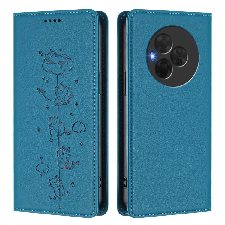 For TCL NxtPaper 60 Ultra 5G Cute Cats Embossed Magnetic RFID Vegan Leather Phone Case