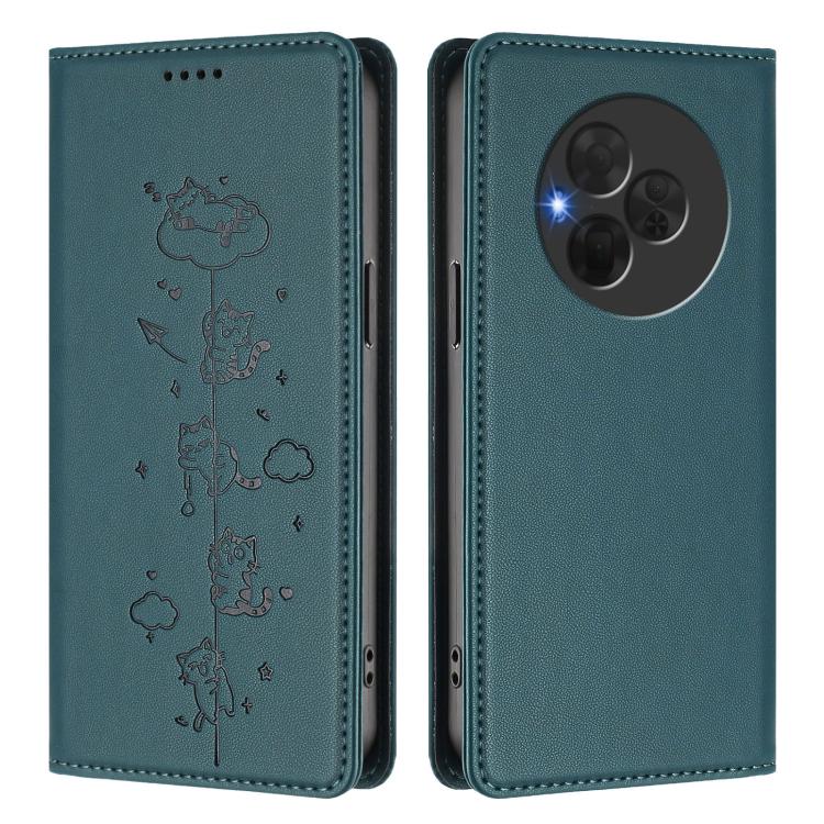 For TCL NxtPaper 60 Ultra 5G Cute Cats Embossed Magnetic RFID Vegan Leather Phone Case