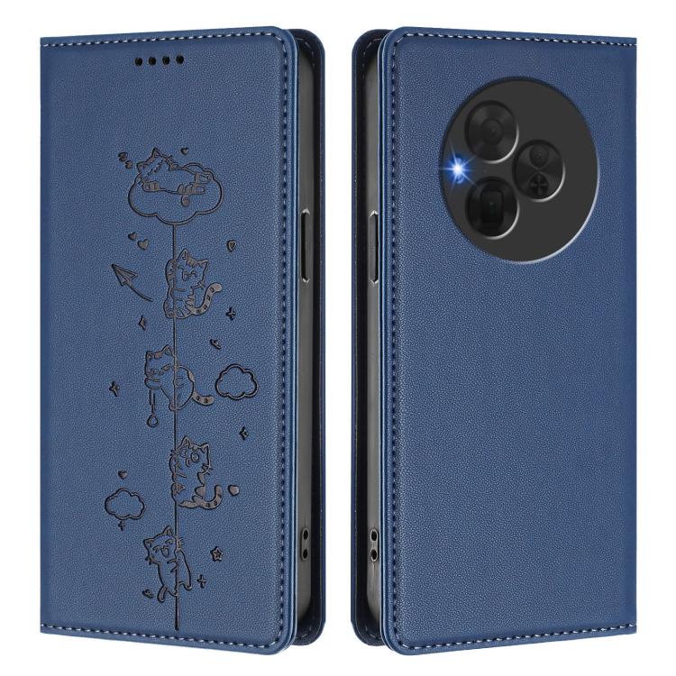 For TCL NxtPaper 60 Ultra 5G Cute Cats Embossed Magnetic RFID Vegan Leather Phone Case