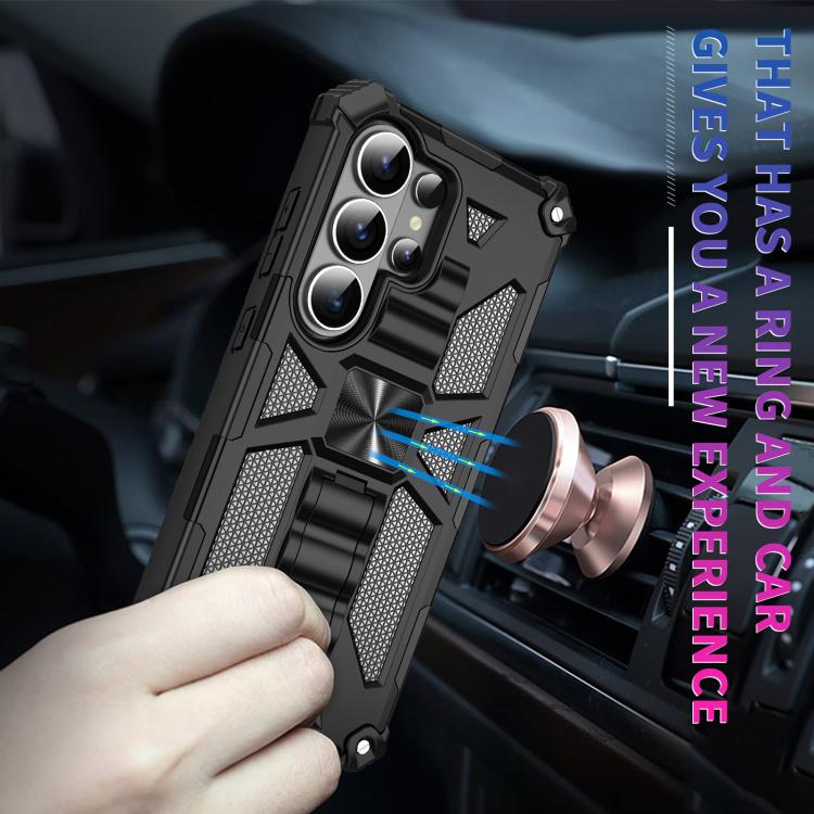 For Samsung Galaxy S26 Ultra 5G Armor Shockproof TPU + PC Magnetic Phone Case with Holder