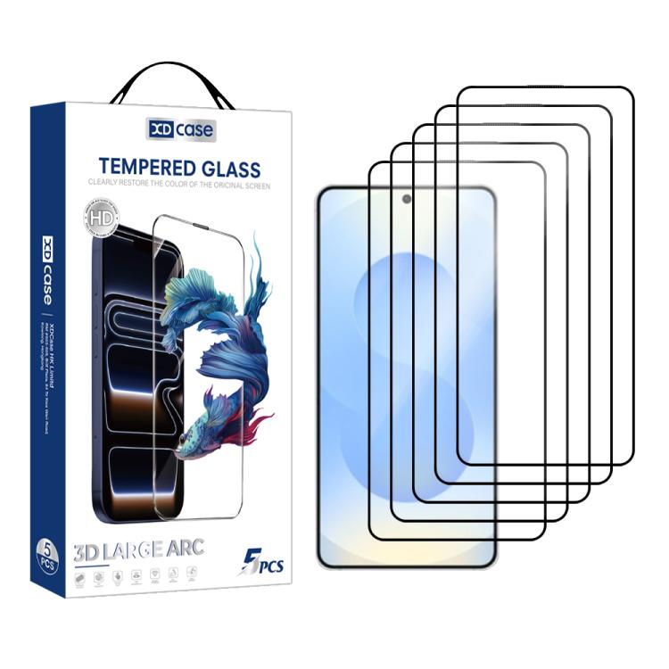 For Samsung Galaxy S26 5G XDcase 5pcs / Pack Silk Screen Printed HD Tempered Glass Film, Support Fingerprint Unlock