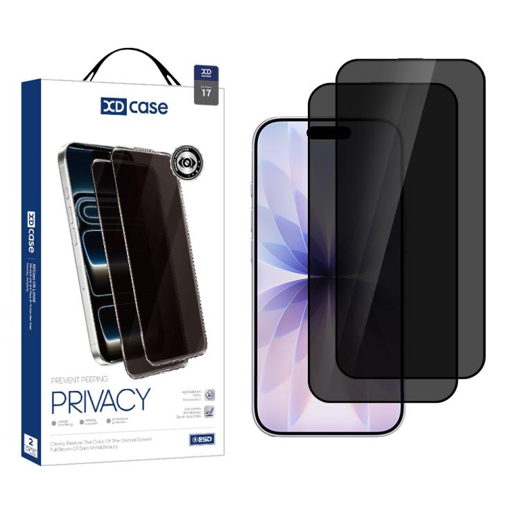 For iPhone 17 XDcase 2pcs / Pack Silk Screen Printed Anti-Peep Tempered Glass Screen Protector