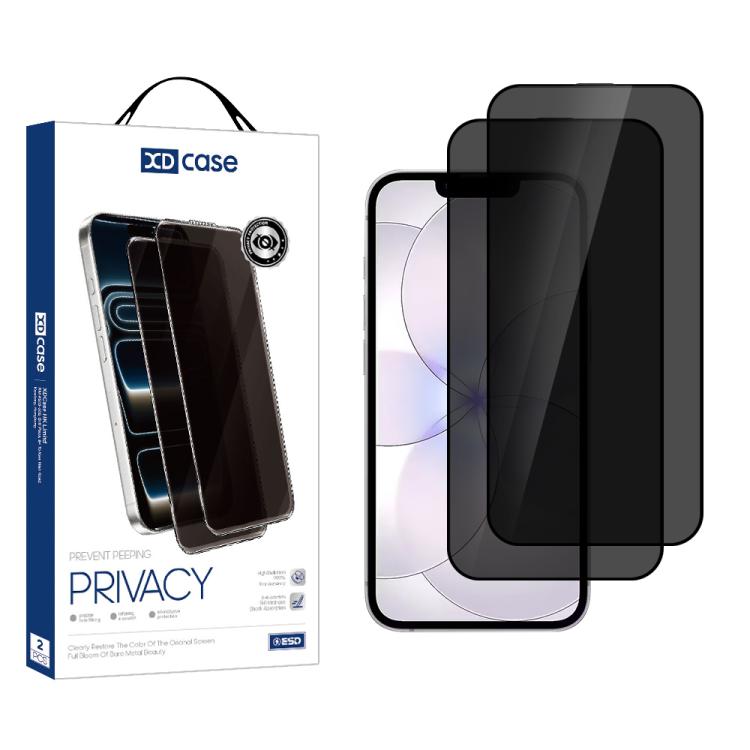 For iPhone 17e / 16e XDcase 2pcs / Pack Silk Screen Printed Anti-Peep Tempered Glass Screen Protector
