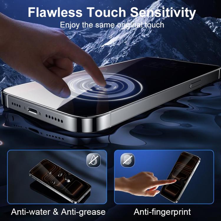 For iPhone 15 Pro Max XDcase 2pcs / Pack Silk Screen Printed Anti-Peep Tempered Glass Screen Protector