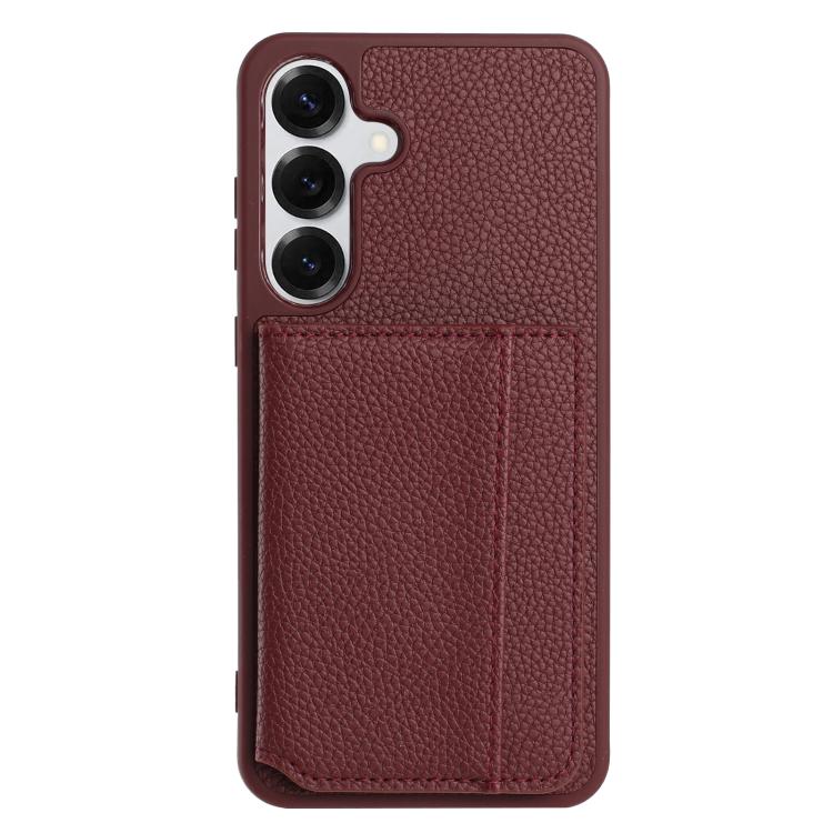 For Samsung Galaxy A34 5G Litchi Pattern Magnetic Card Bag Holder Phone Case