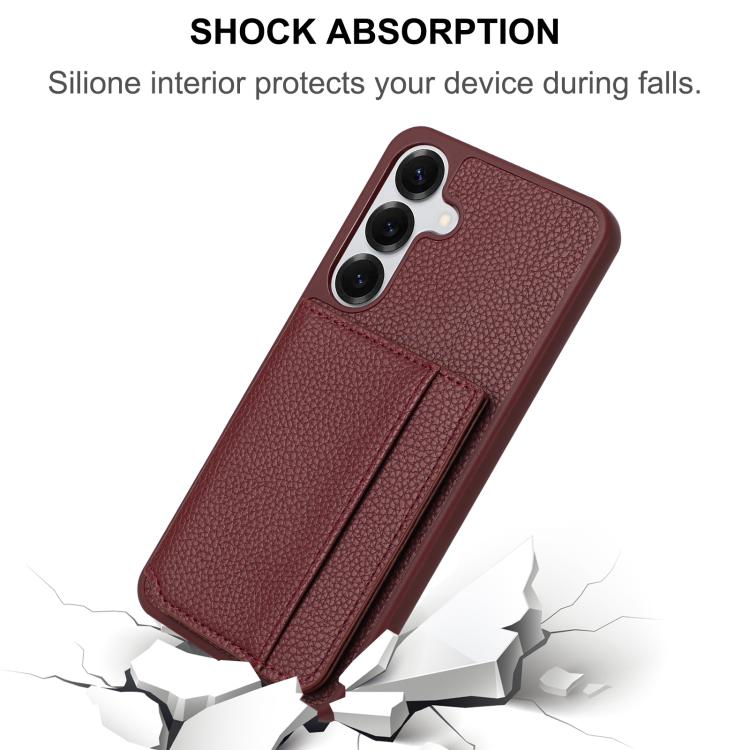 For Samsung Galaxy A54 5G Litchi Pattern Magnetic Card Bag Holder Phone Case