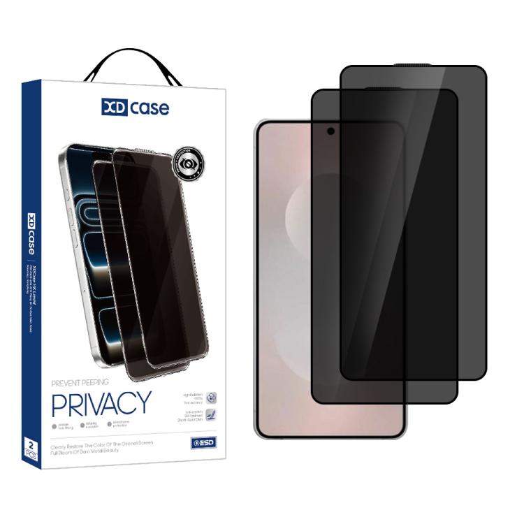 For Samsung Galaxy S26 Ultra 5G XDcase 2pcs / Pack Silk Screen Printed Anti-Peep Tempered Glass Screen Protector, Support Fingerprint Unlock