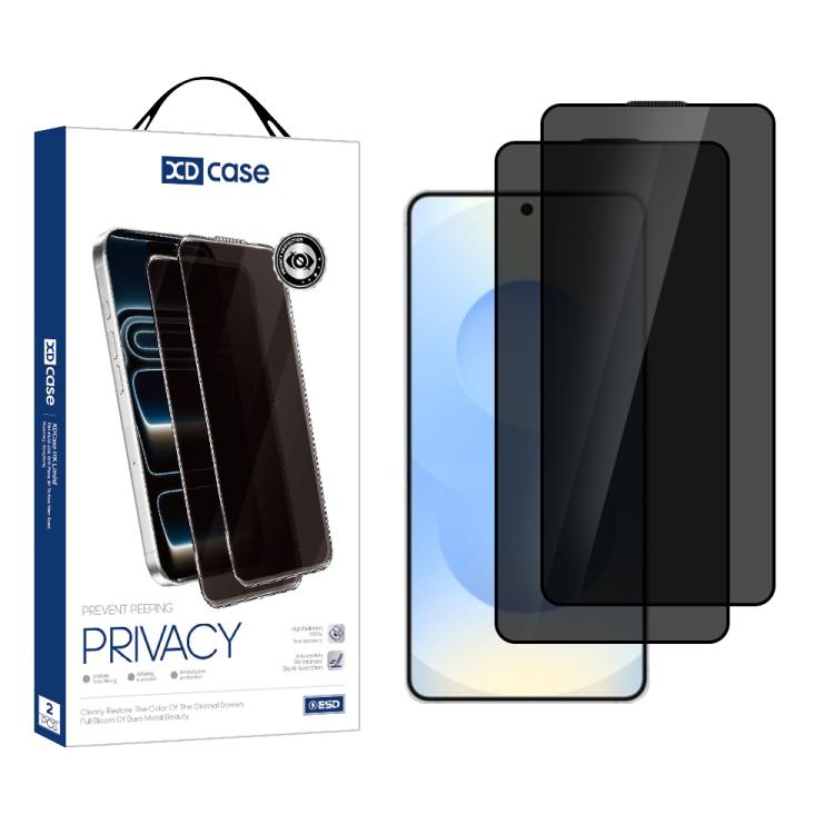 For Samsung Galaxy S25+ 5G XDcase 2pcs / Pack Silk Screen Printed Anti-Peep Tempered Glass Screen Protector, Support Fingerprint Unlock