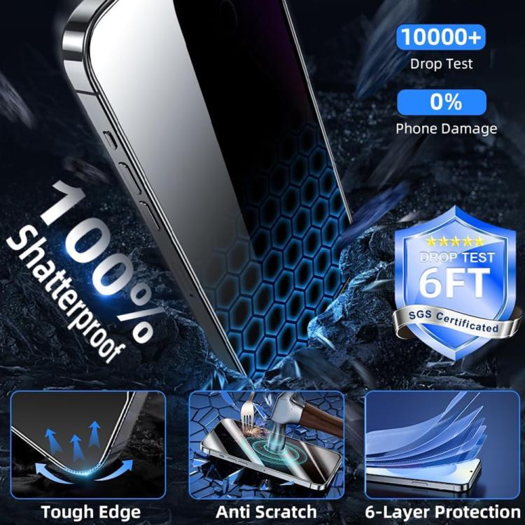 For Samsung Galaxy S26+ 5G XDcase 2pcs / Pack Silk Screen Printed Anti-Peep Tempered Glass Screen Protector, Support Fingerprint Unlock