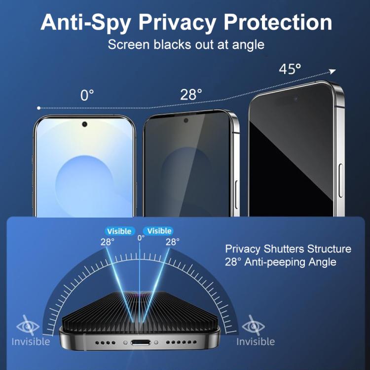 For Samsung Galaxy S25 Ultra 5G XDcase 2pcs / Pack Silk Screen Printed Anti-Peep Tempered Glass Screen Protector, Support Fingerprint Unlock
