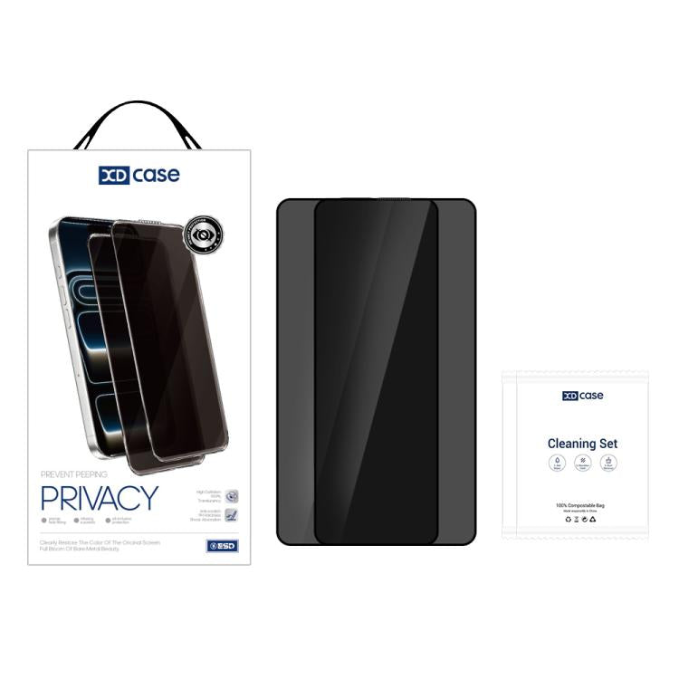 For Samsung Galaxy S26 Ultra 5G XDcase 2pcs / Pack Silk Screen Printed Anti-Peep Tempered Glass Screen Protector, Support Fingerprint Unlock