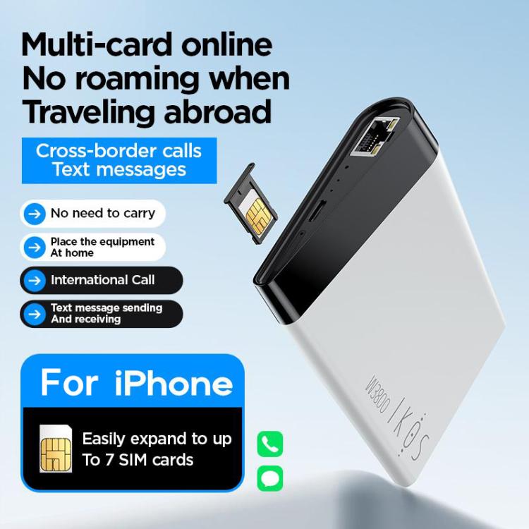For iOS Phones IKOS W3800 Multi-SIM Multi-Standby Smartphone Expansion Card Adapter with 4G Support - US Plug
