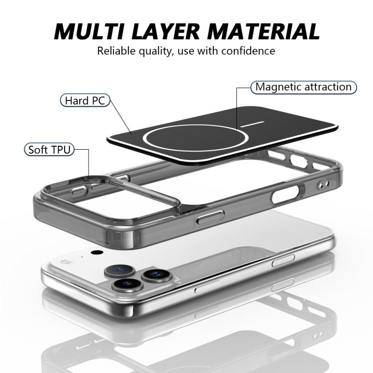For iPhone 17 Pro Max Color Shield PC Hybrid TPU Magnetic Phone Case
