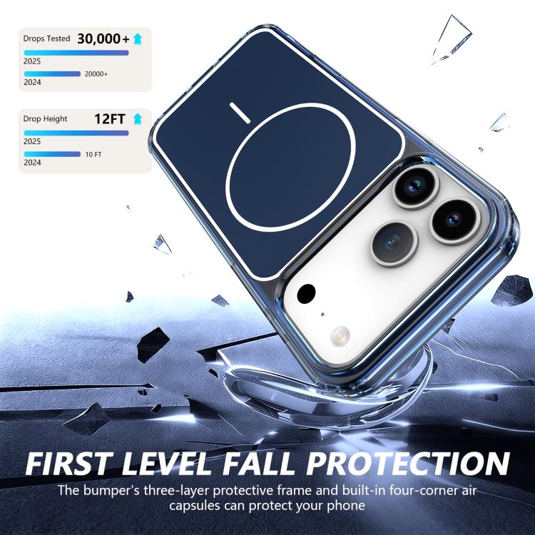 For iPhone 17 Pro Max Color Shield PC Hybrid TPU Magnetic Phone Case