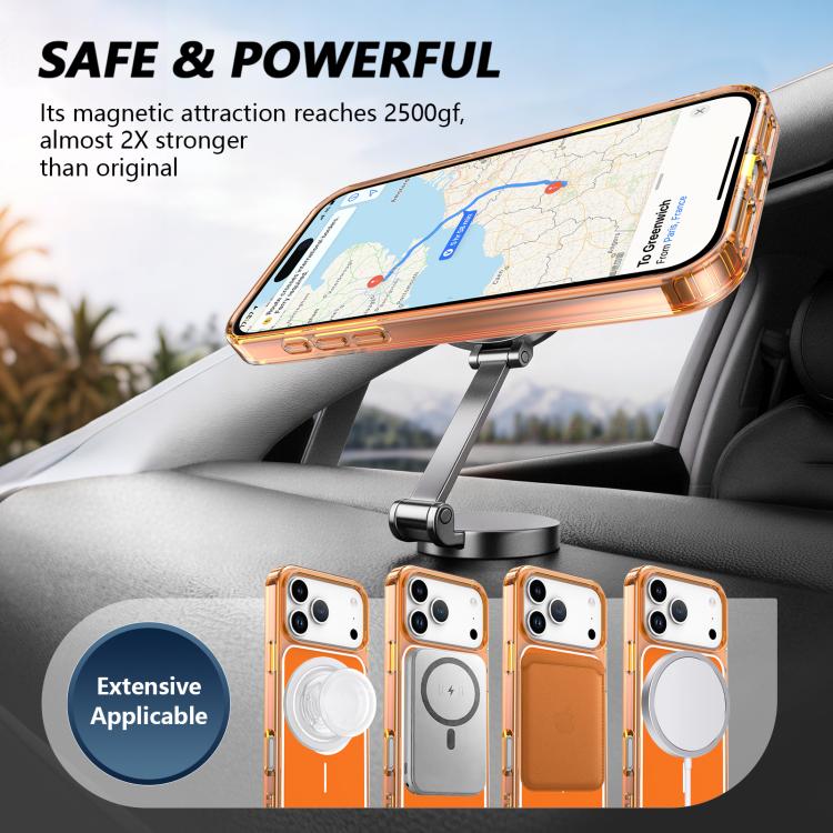 For iPhone 17 Pro Color Shield PC Hybrid TPU Magnetic Phone Case