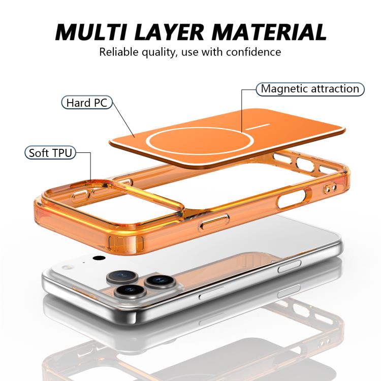 For iPhone 17 Pro Color Shield PC Hybrid TPU Magnetic Phone Case