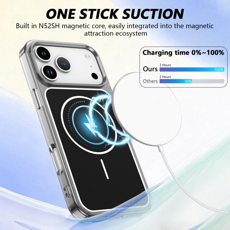 For iPhone 17 Pro Color Shield PC Hybrid TPU Magnetic Phone Case