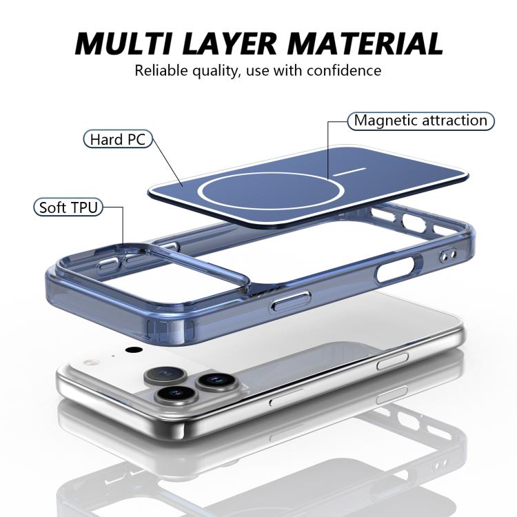 For iPhone 17 Pro Color Shield PC Hybrid TPU Magnetic Phone Case