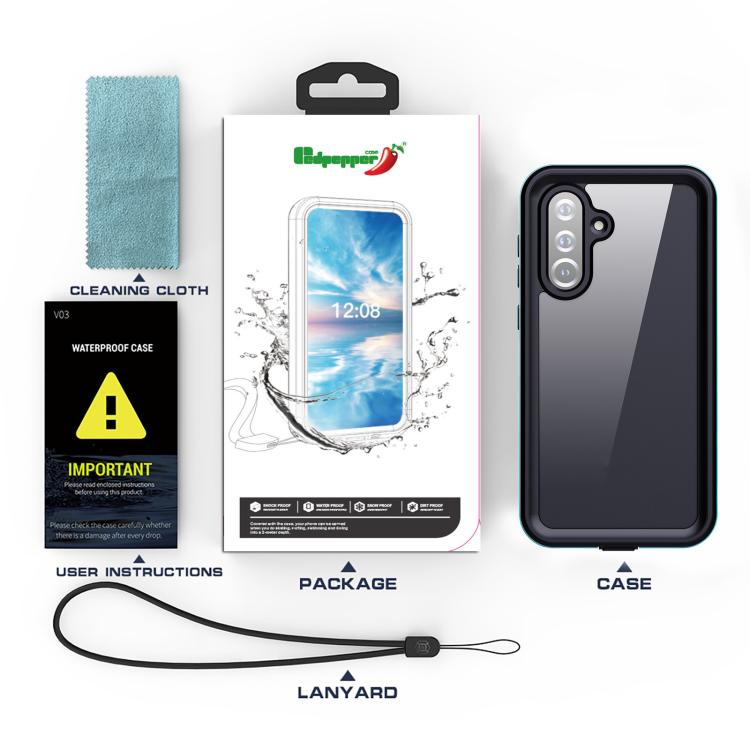 For Samsung Galaxy A36 / A37 RedPepper Transparent Dot Shockproof Waterproof PC + TPU Phone Case - Black