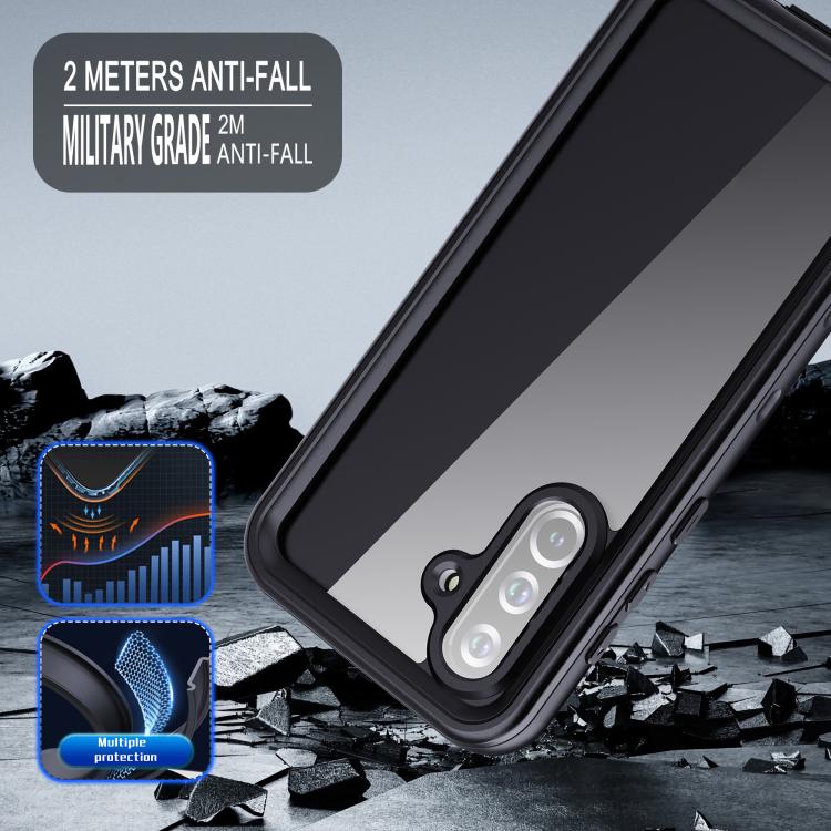 For Samsung Galaxy A36 / A37 RedPepper Transparent Dot Shockproof Waterproof PC + TPU Phone Case - Black