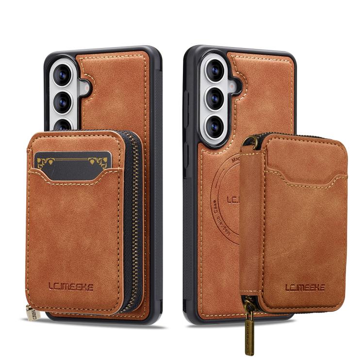 For Samsung Galaxy A57 5G LC.IMEEKE L6 Series Zipper Card Bag MagSafe Magnetic Phone Case