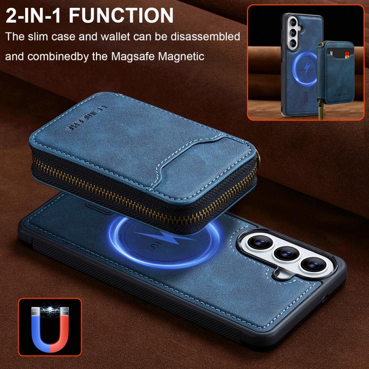 For Samsung Galaxy A57 5G LC.IMEEKE L6 Series Zipper Card Bag MagSafe Magnetic Phone Case