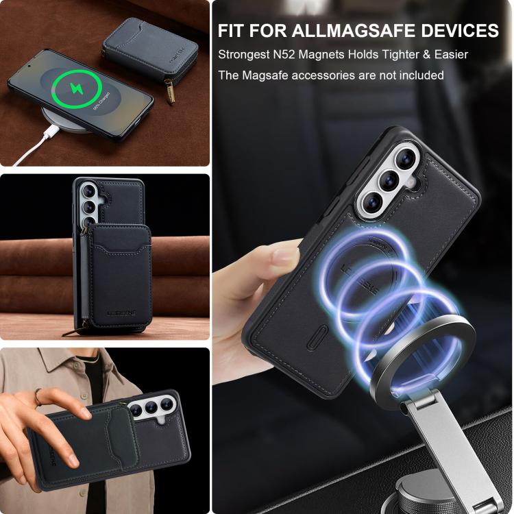 For Samsung Galaxy A37 5G LC.IMEEKE L6 Series Zipper Card Bag MagSafe Magnetic Phone Case