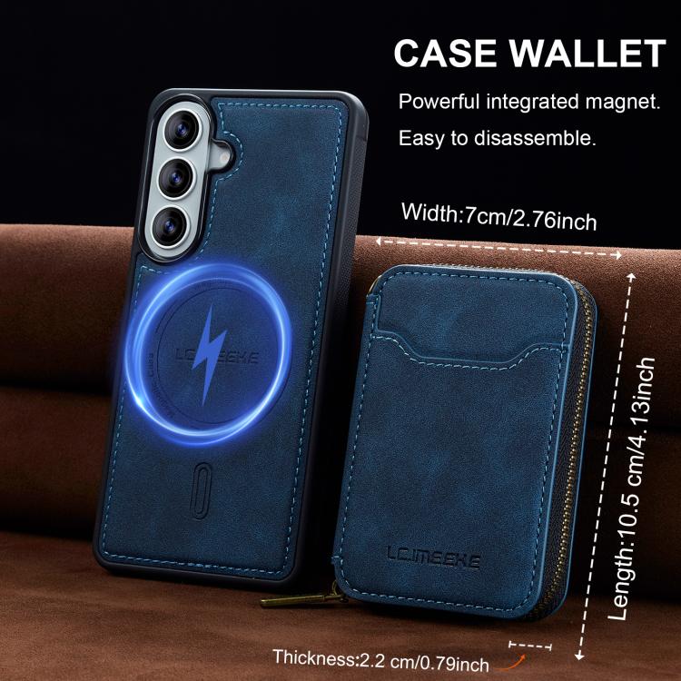 For Samsung Galaxy A37 5G LC.IMEEKE L6 Series Zipper Card Bag MagSafe Magnetic Phone Case