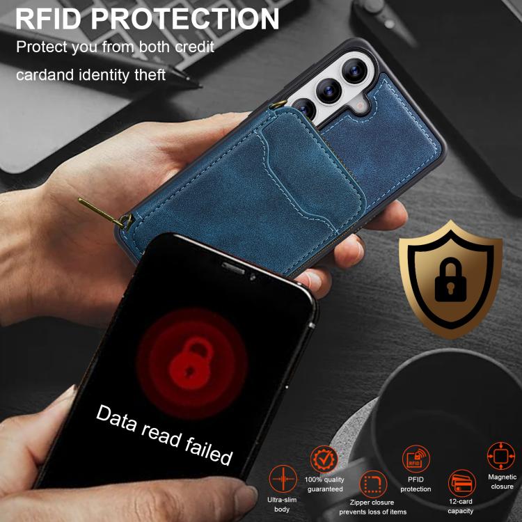 For Samsung Galaxy A37 5G LC.IMEEKE L6 Series Zipper Card Bag MagSafe Magnetic Phone Case