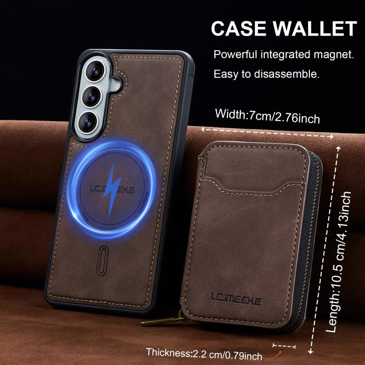 For Samsung Galaxy A37 5G LC.IMEEKE L6 Series Zipper Card Bag MagSafe Magnetic Phone Case
