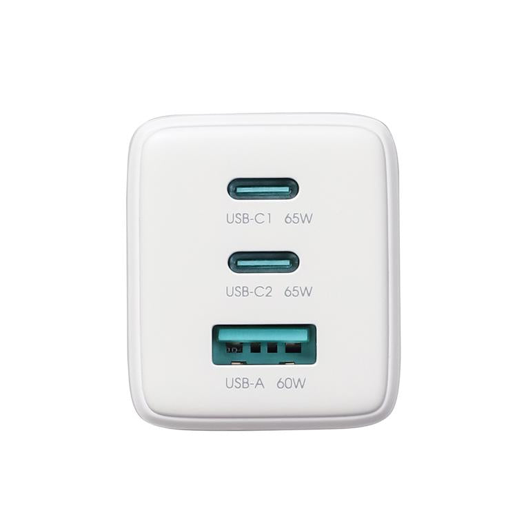JOYROOM JR-TG10 65W GaN Dual Type-C, USB 3-Port Charger with Type-C to Type-C Cable, Plug:EU Plug