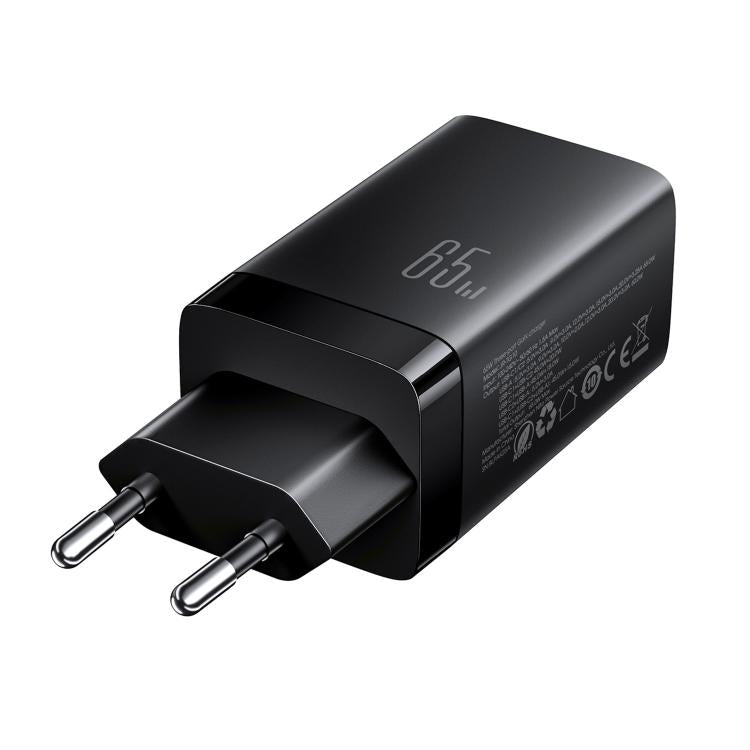JOYROOM JR-TG10 65W GaN Dual Type-C, USB 3-Port Charger with Type-C to Type-C Cable, Plug:EU Plug
