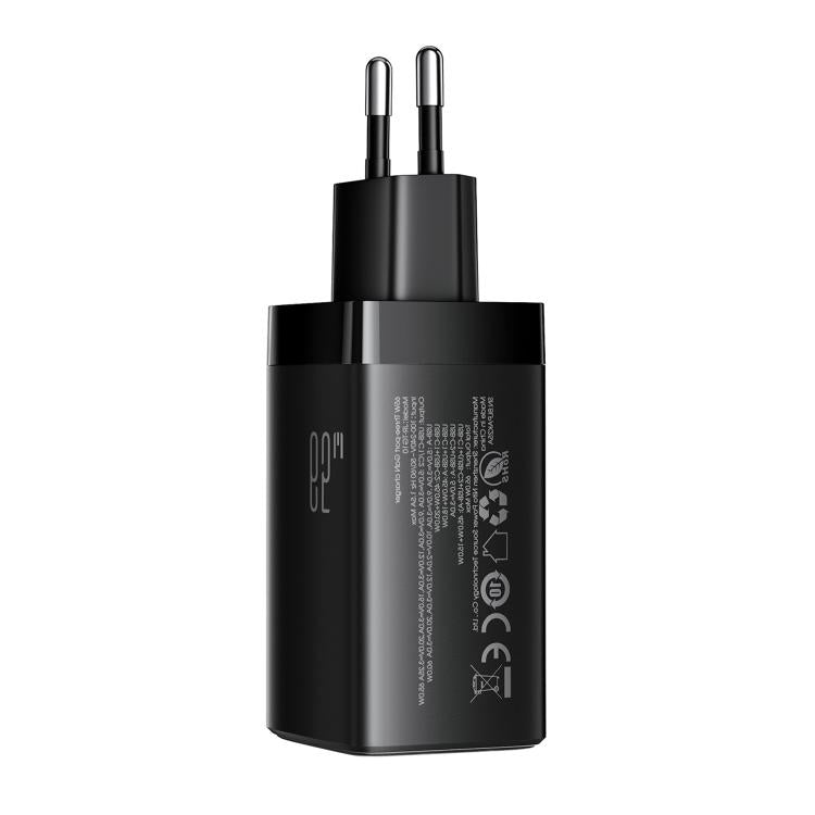 JOYROOM JR-TG10 65W GaN Dual Type-C, USB 3-Port Charger with Type-C to Type-C Cable, Plug:EU Plug