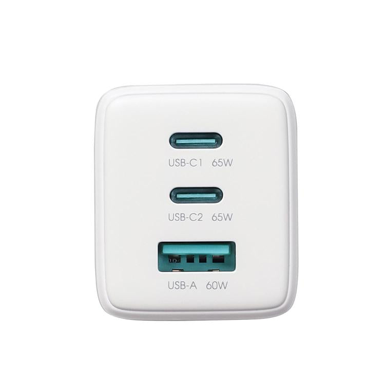 JOYROOM JR-TG10 65W GaN Dual Type-C, USB 3-Port Charger with Type-C to Type-C Cable, Plug:UK Plug