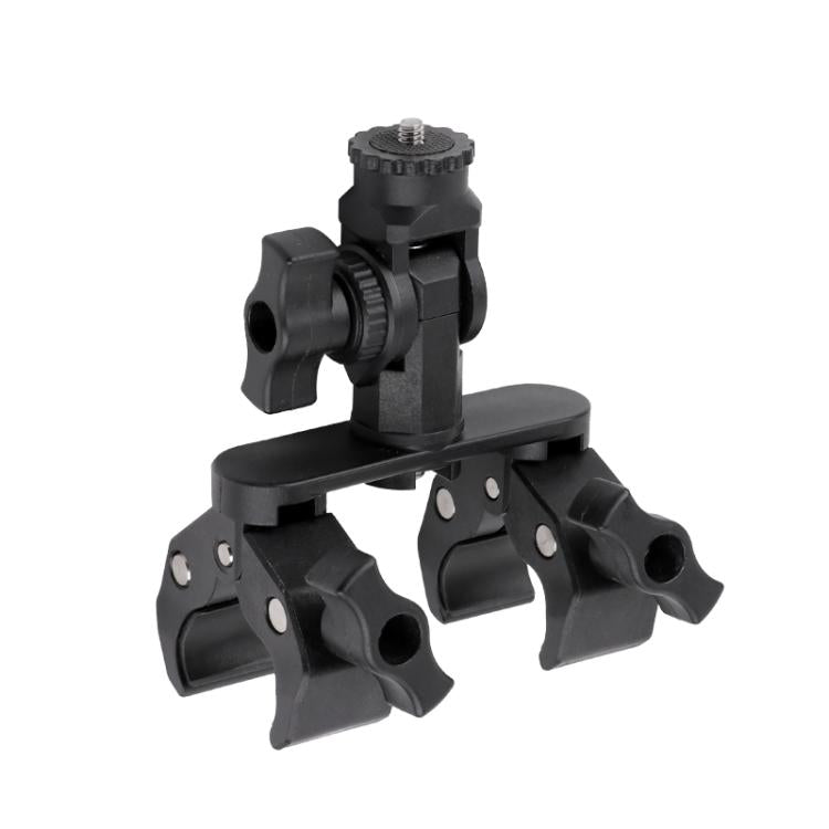 Universal Action Camera Bicycle Handlebar Double-Crab Clamp Single Clamp - Black