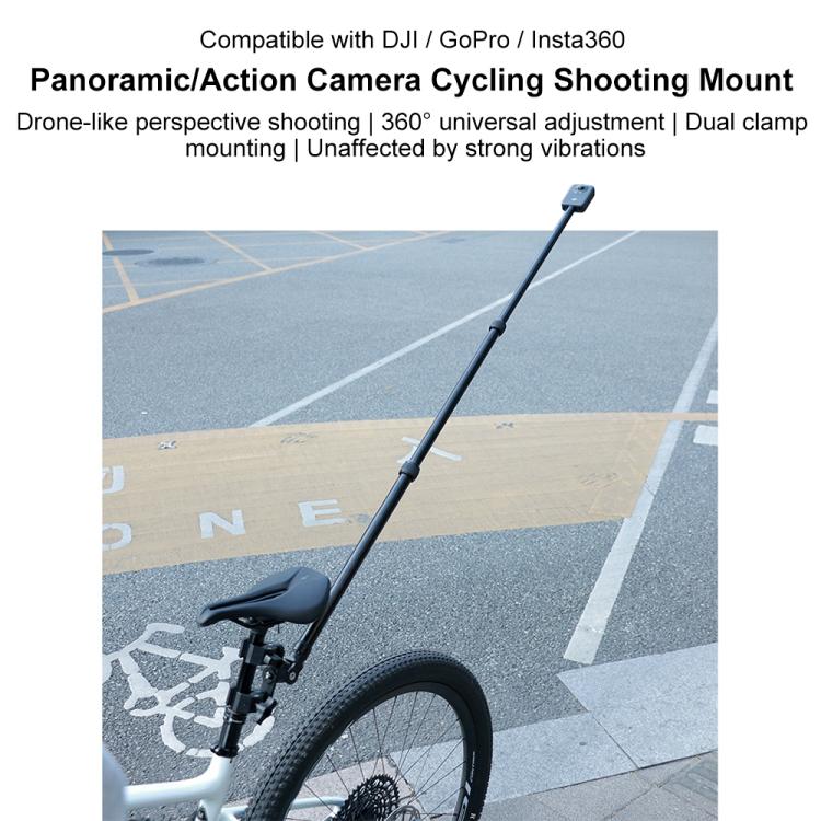 Universal Action Camera Bicycle Handlebar Double-Crab Clamp Single Clamp - Black