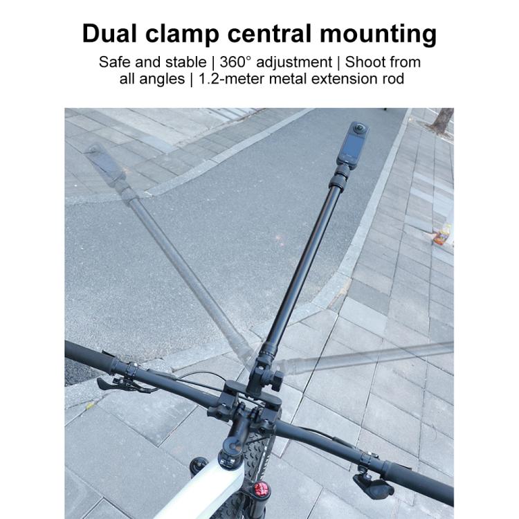 Universal Action Camera Bicycle Handlebar Double-Crab Clamp With Adapter & Screw - Black