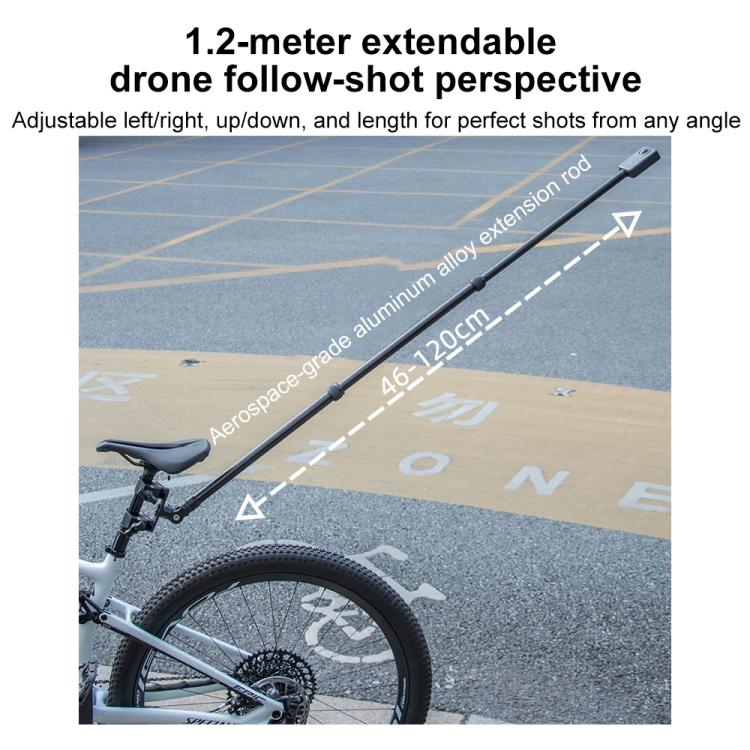 Universal Action Camera Bicycle Handlebar Double-Crab Clamp Single Clamp - Black