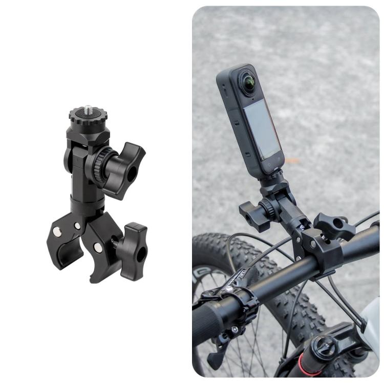 Universal Action Camera Bicycle Handlebar Single-Crab Clamp Single Clamp - Black
