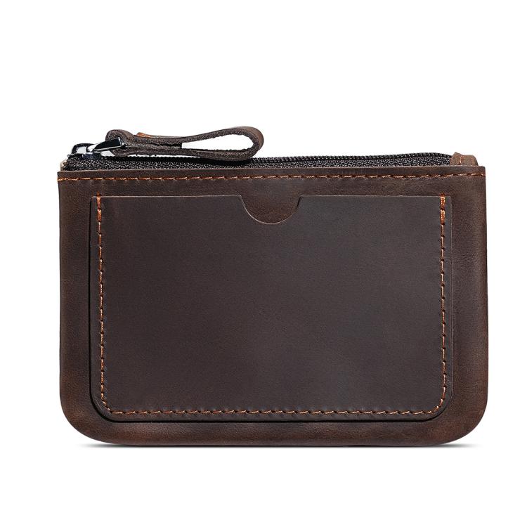 Retro Crazy Horse Genuine Leather Unisex Wallet Small Coin Purse