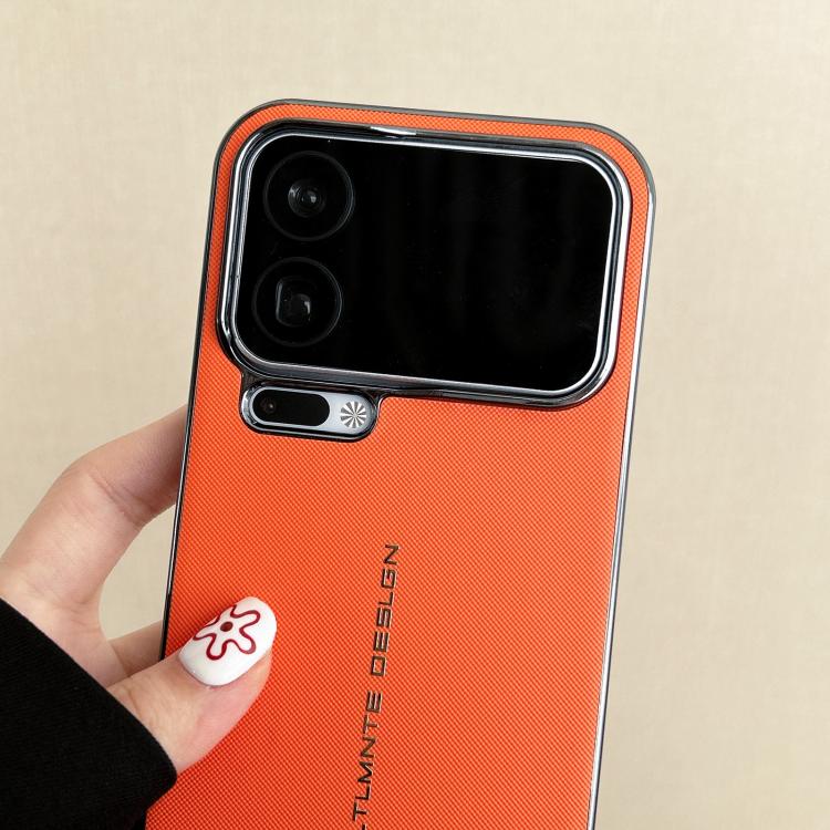 For Xiaomi 17 Pro Max Dual-axis Woven Vegan Leather Texture Electroplated Case