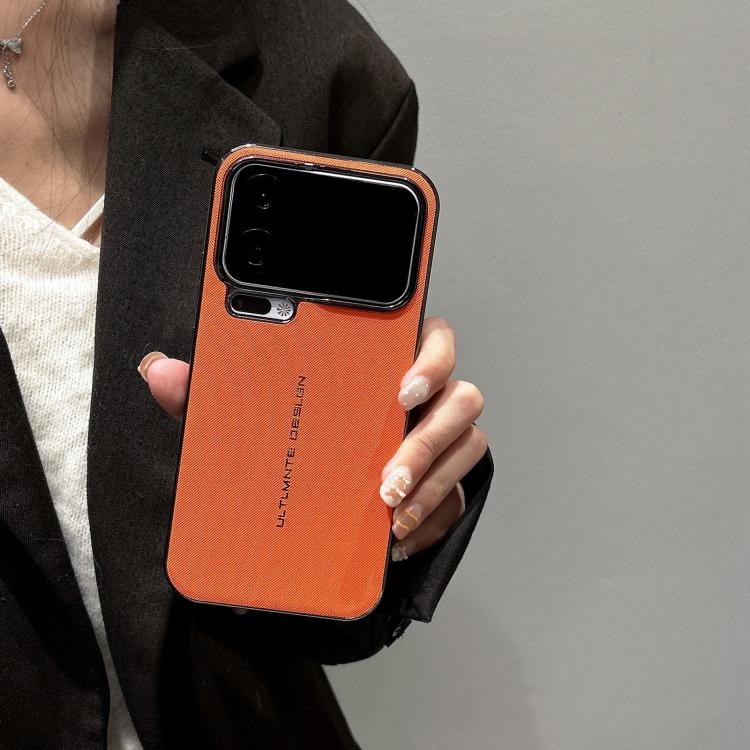 For Xiaomi 17 Pro Max Dual-axis Woven Vegan Leather Texture Electroplated Case
