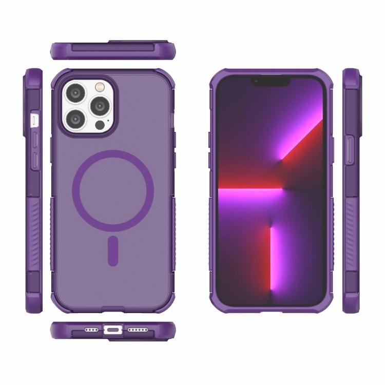 For iPhone 13 Pro Max Skin-friendly Magnetic PC + TPU Hybrid Shockproof Phone Case