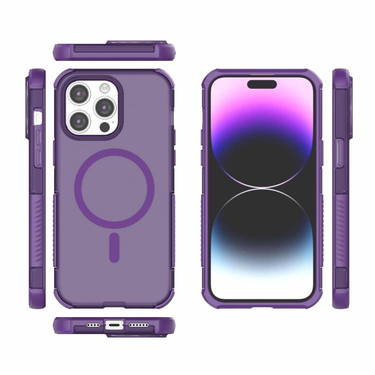 For iPhone 14 Pro Max Skin-friendly Magnetic PC + TPU Hybrid Shockproof Phone Case