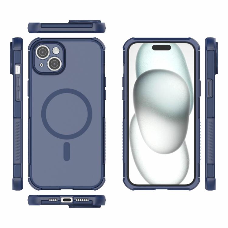 For iPhone 14 Plus / 15 Plus Skin-friendly Magnetic PC + TPU Hybrid Shockproof Phone Case