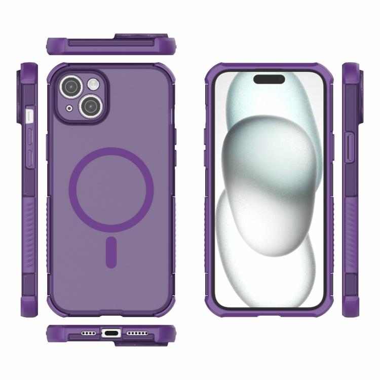 For iPhone 14 Plus / 15 Plus Skin-friendly Magnetic PC + TPU Hybrid Shockproof Phone Case